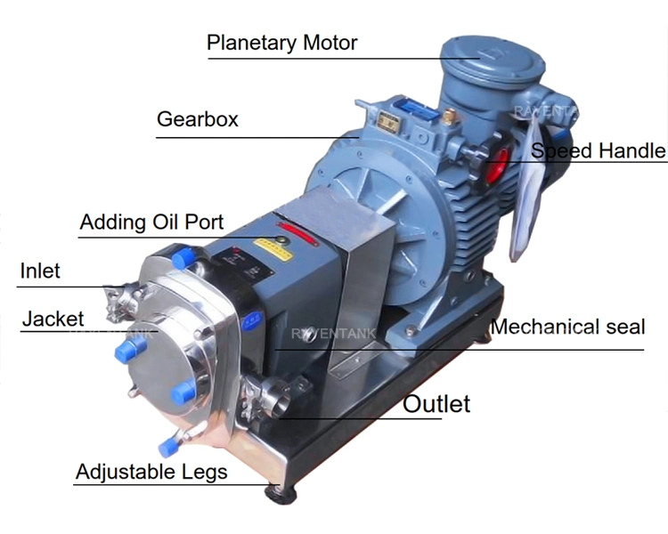 SUS304 Sanitary Stainless Steel Food Grade Honey Rotary Lobe Pump Chocolate Pump