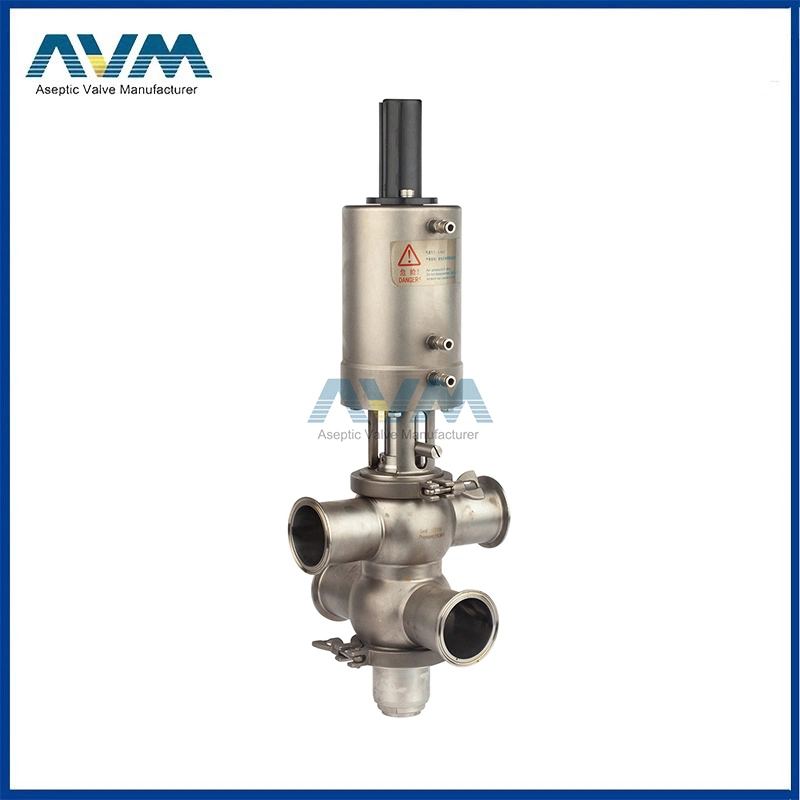 Stainless Steel Sanitary Double Seat Mix-Proof Valve with C-Top