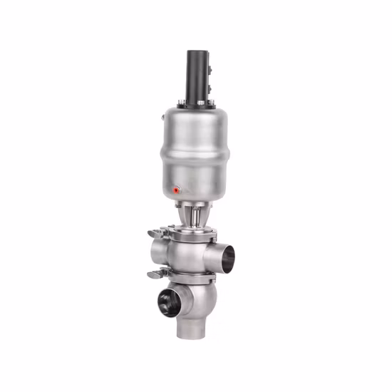Vanne anti-mélange pneumatique SS304 63,5 mm pour récupération CIP