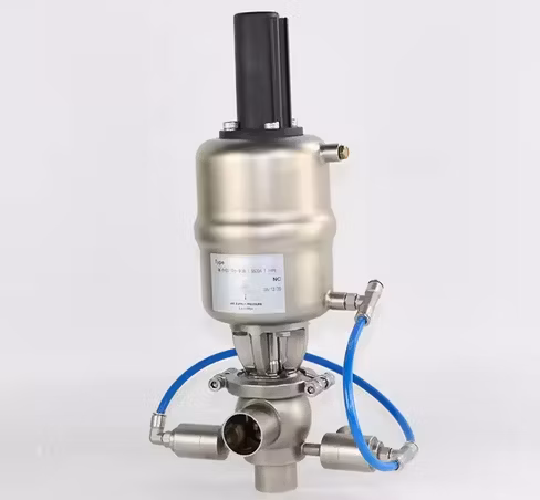 Soupape de preuve de mélange de double siège de contrôle intelligent pneumatique hygiénique d'acier inoxydable